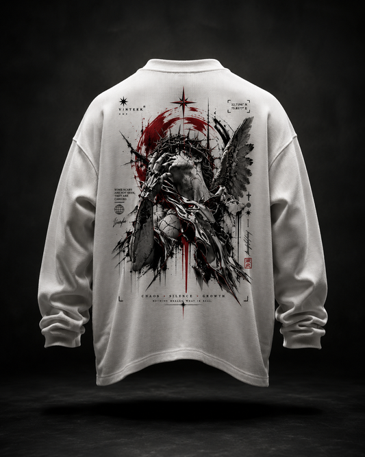 SCARRED ANGEL — Waffle Oversized T-Shirt