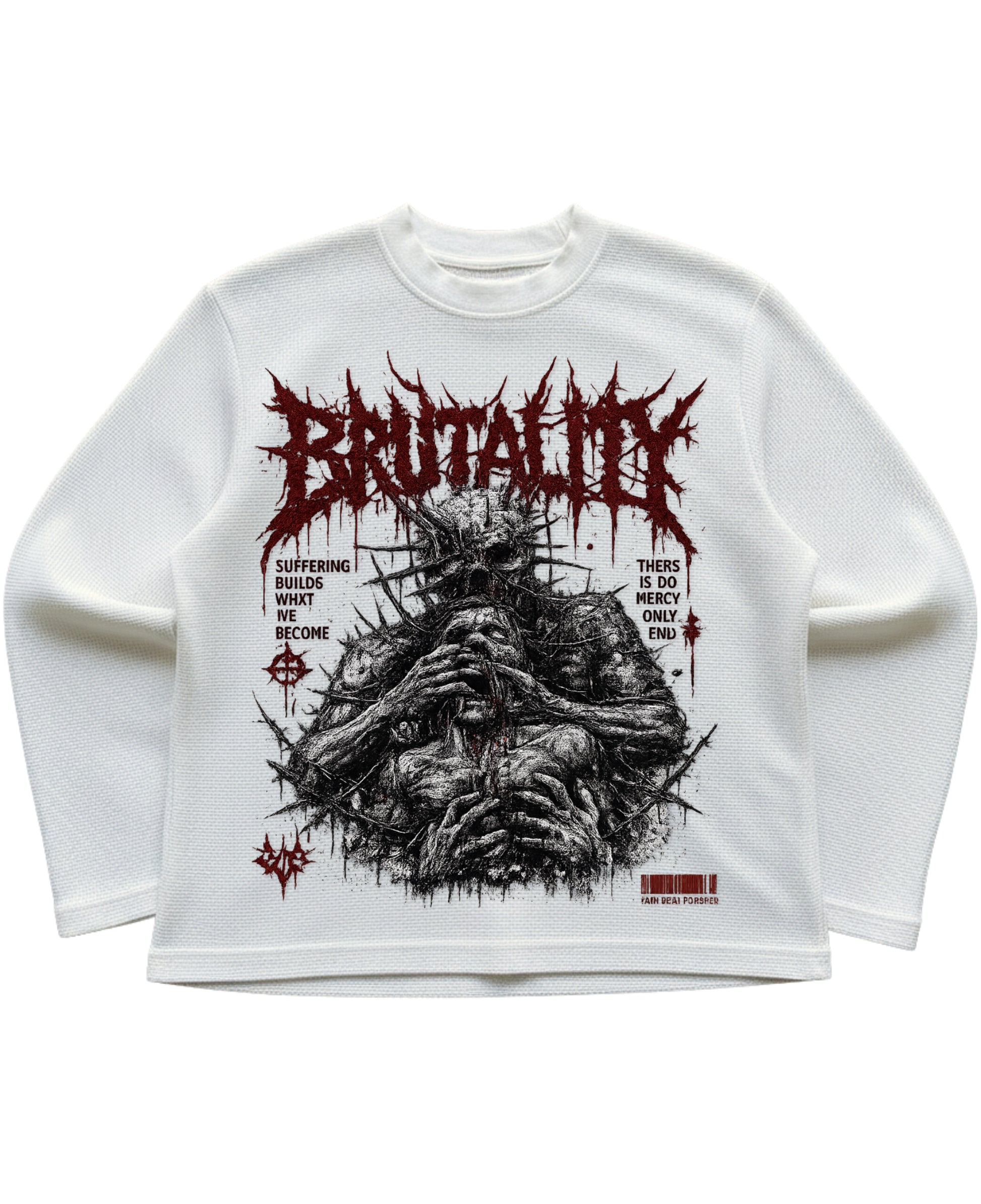 Off-white waffle knit oversized full-sleeve Front Design