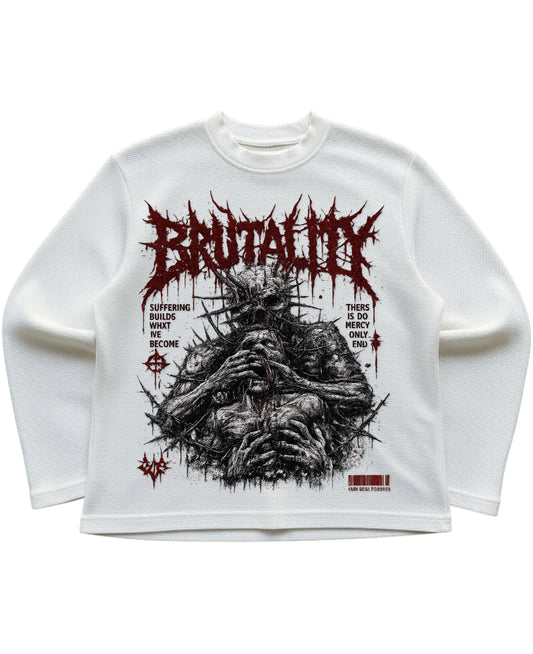 Off-white waffle knit oversized full-sleeve Front Design