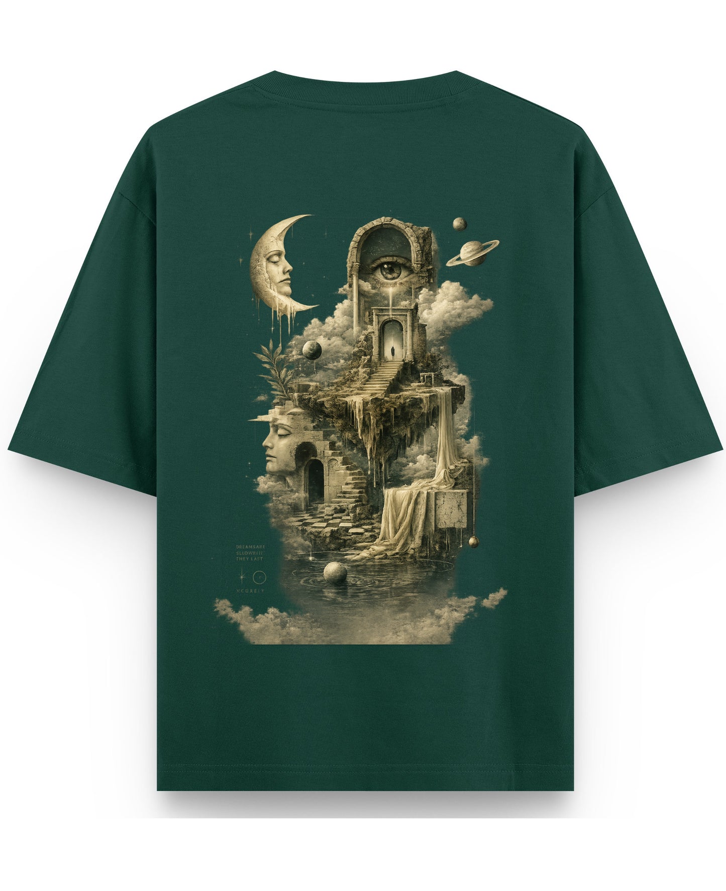 Bottle Green Oversized T-Shirt Back Design