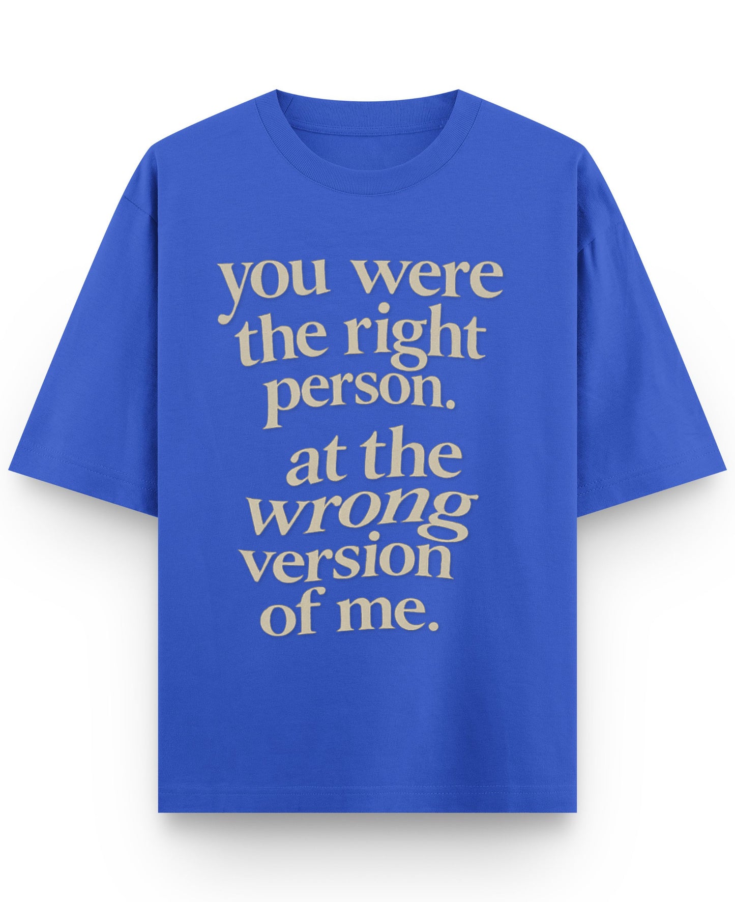 Royal Blue Oversized T-Shirt Front Design