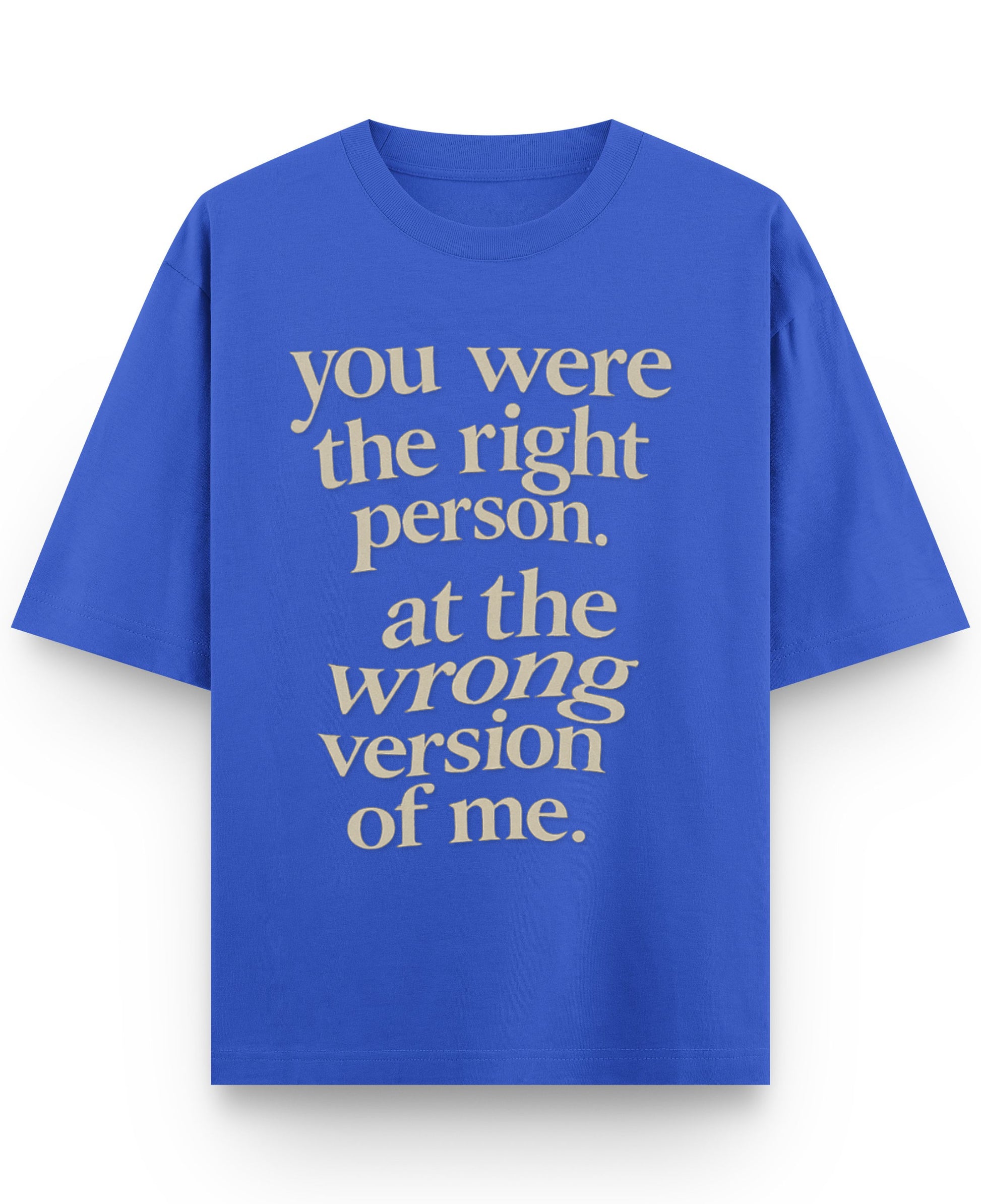 Royal Blue Oversized T-Shirt Front Design