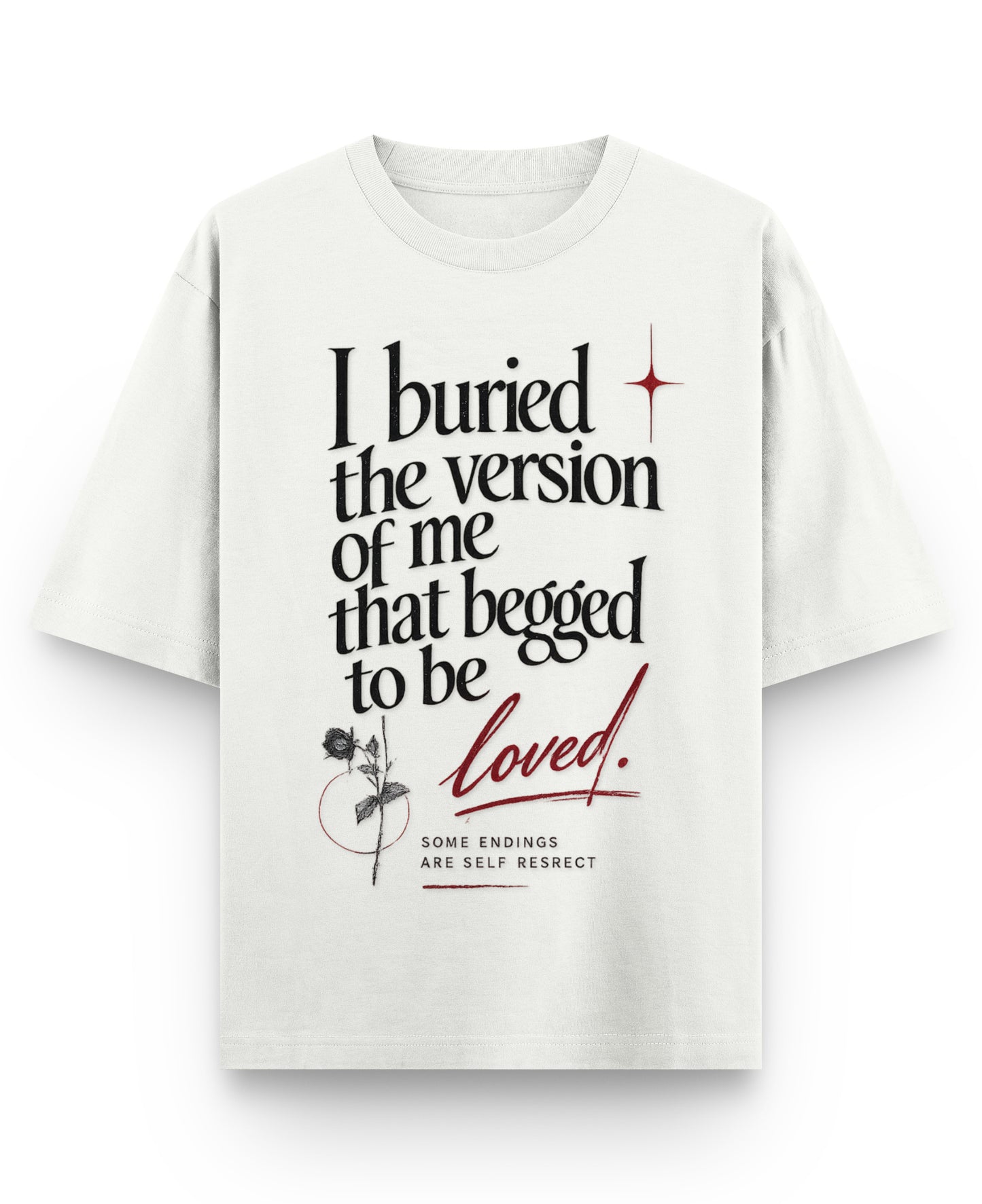 Off White Oversized T-shirt Front Design